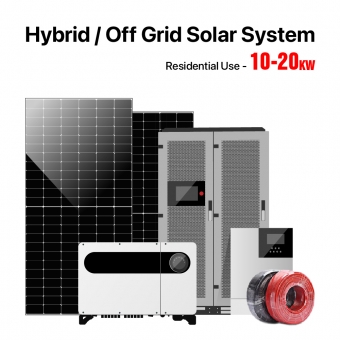 Perumahan 10-20KW Menggunakan Hybrid / Off Grid Solar System 