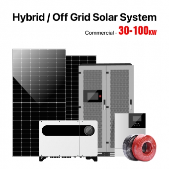 Penggunaan Komersial 30-100KW Hybrid / Off Grid Solar System 