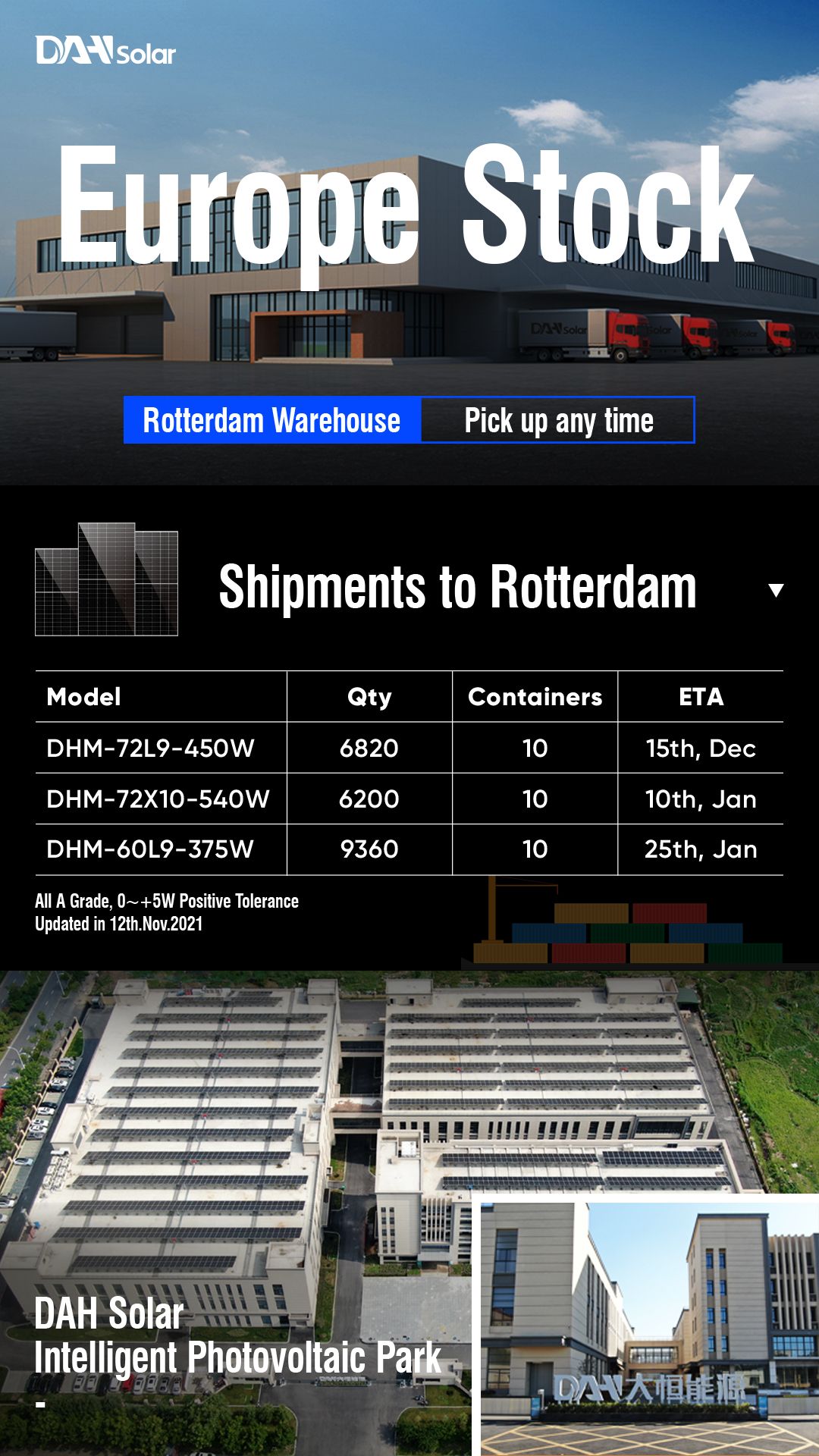 DAH Solar Rotterdam EU Stocks