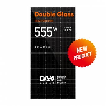 DHM-72X10 / DG-525 ~ 555W Kaca Ganda Mono Panel Surya Efisiensi Tinggi 